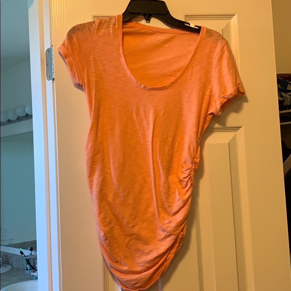 Peach maternity shirt